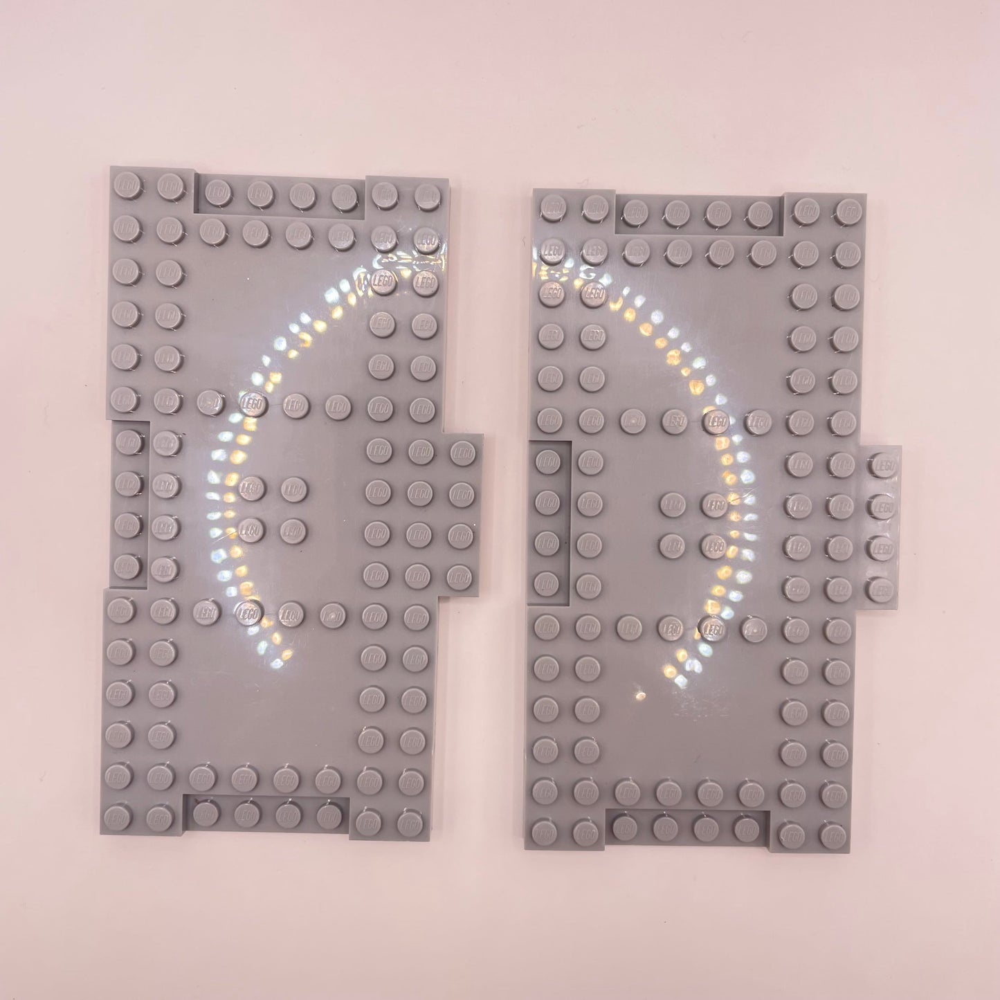 LEGO 8x16 Modified Plates, Light Bluish Grey, 2 Pieces,