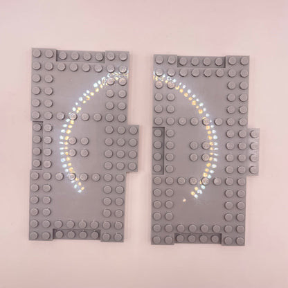 LEGO 8x16 Modified Plates, Light Bluish Grey, 2 Pieces,