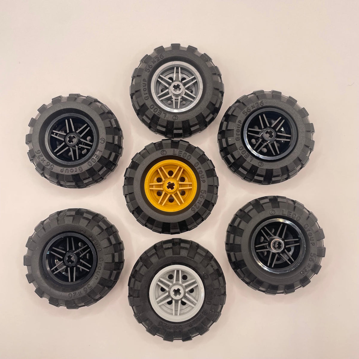 LEGO   Wheels, Mixed Colours, 56x26, 7 Pieces