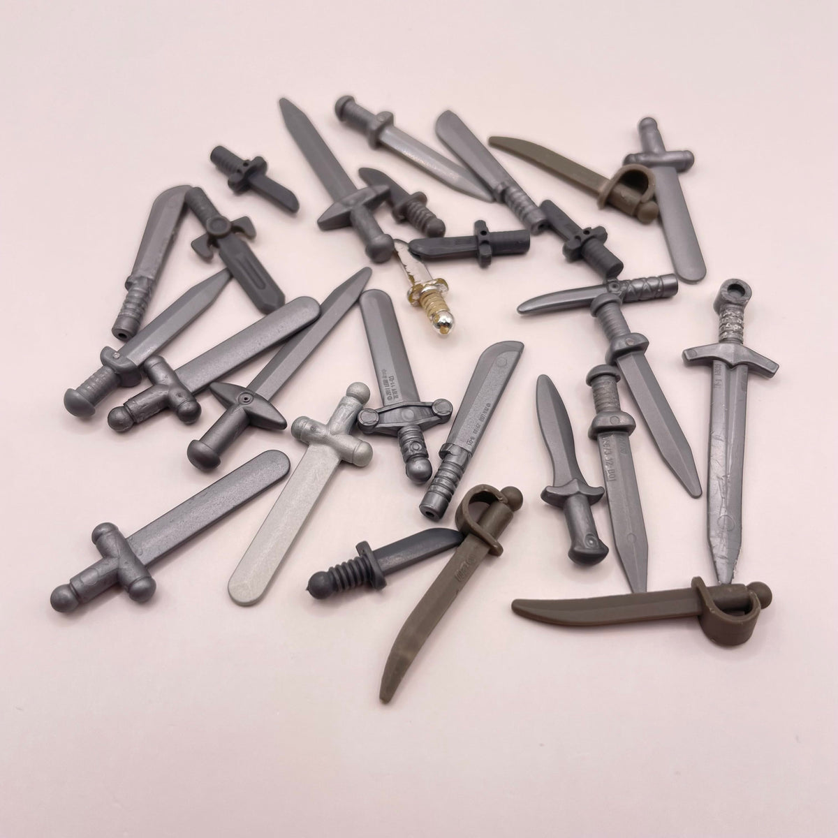 LEGO Mixed Greys, Sword, Castle, Minifigure, 25 Pieces,