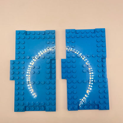 LEGO 8x16 Modified Plates, Dark Azure, 2 Pieces,