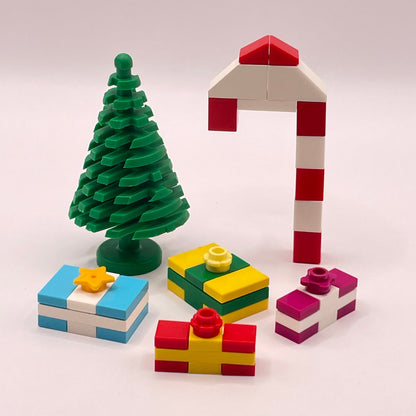 LEGO Candy Cane, Presents and Pine Tree, Christmas, (Set of 6)