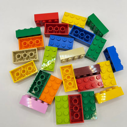 LEGO 2 x 4 Bricks, Mixed Colours, 25 Pieces