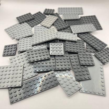 LEGO Mixed Grey, Medium Plates, Approx. 170g