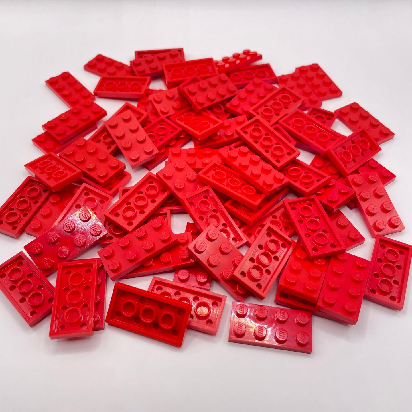 LEGO 2x4 Plates, Red, Approx. 85g