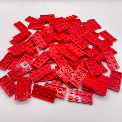 LEGO 2x4 Plates, Red, Approx. 85g