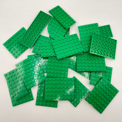 LEGO Medium Plates, Green, Approx. 130g