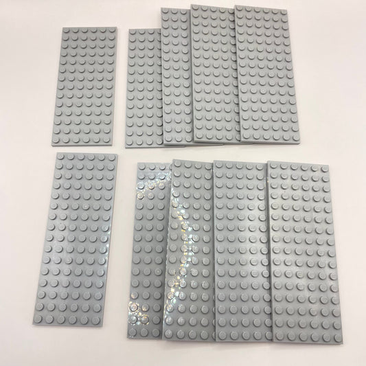 LEGO Plates 6x14, 6x16, Light Bluish Grey, 10 Pieces