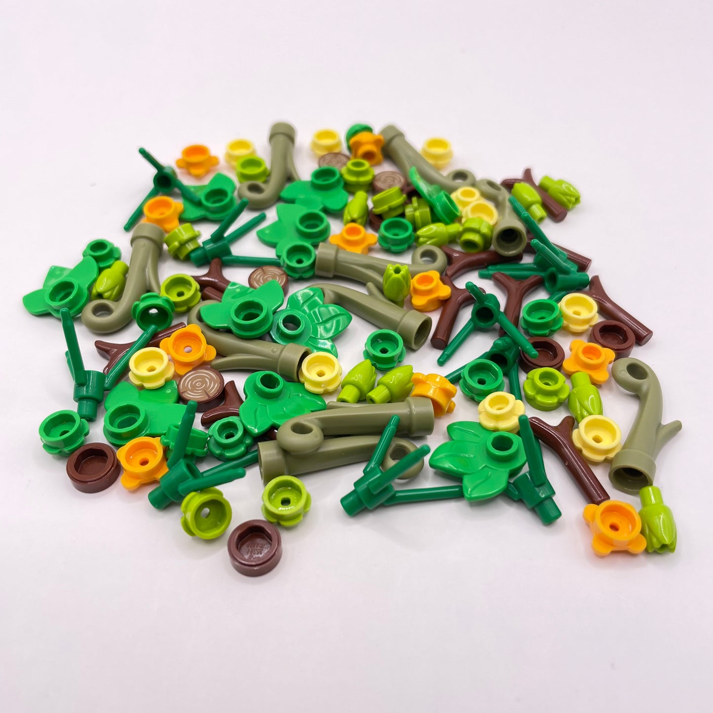 LEGO Small Plant Pack, Mixed Flowers with Yellows, Stems, Leaves, 100 Pieces