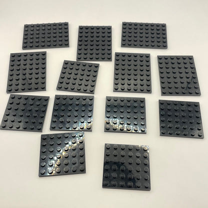 LEGO Plates 6x8 and 6x6, Black, 13 Pieces