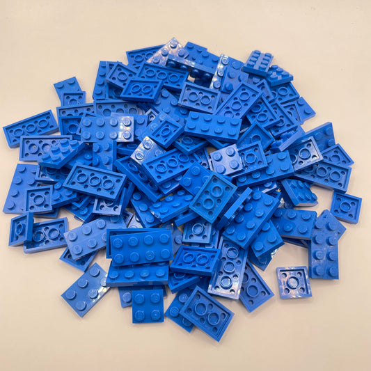 LEGO  Plates, 2x Wide Short, Blue, Approx. 130g