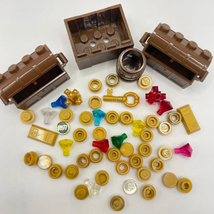 LEGO Treasure, Chests, Crates, Gems and Money, Mixed Pieces, Mixed Colours 50 Pieces