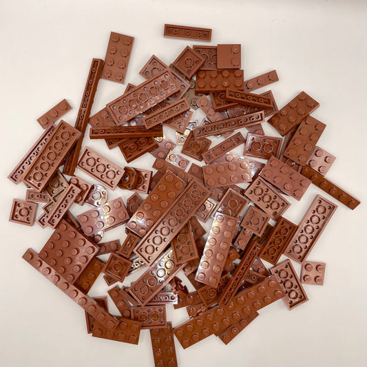 LEGO Mixed Plates,  Reddish Brown, Approx. 100g