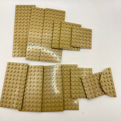 LEGO Medium Plates, Dark Tan, Approx. 110g