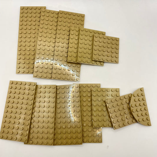 LEGO Medium Plates, Dark Tan, Approx. 110g