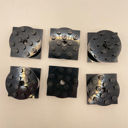 LEGO Brick Turntables, Black, 6 pieces