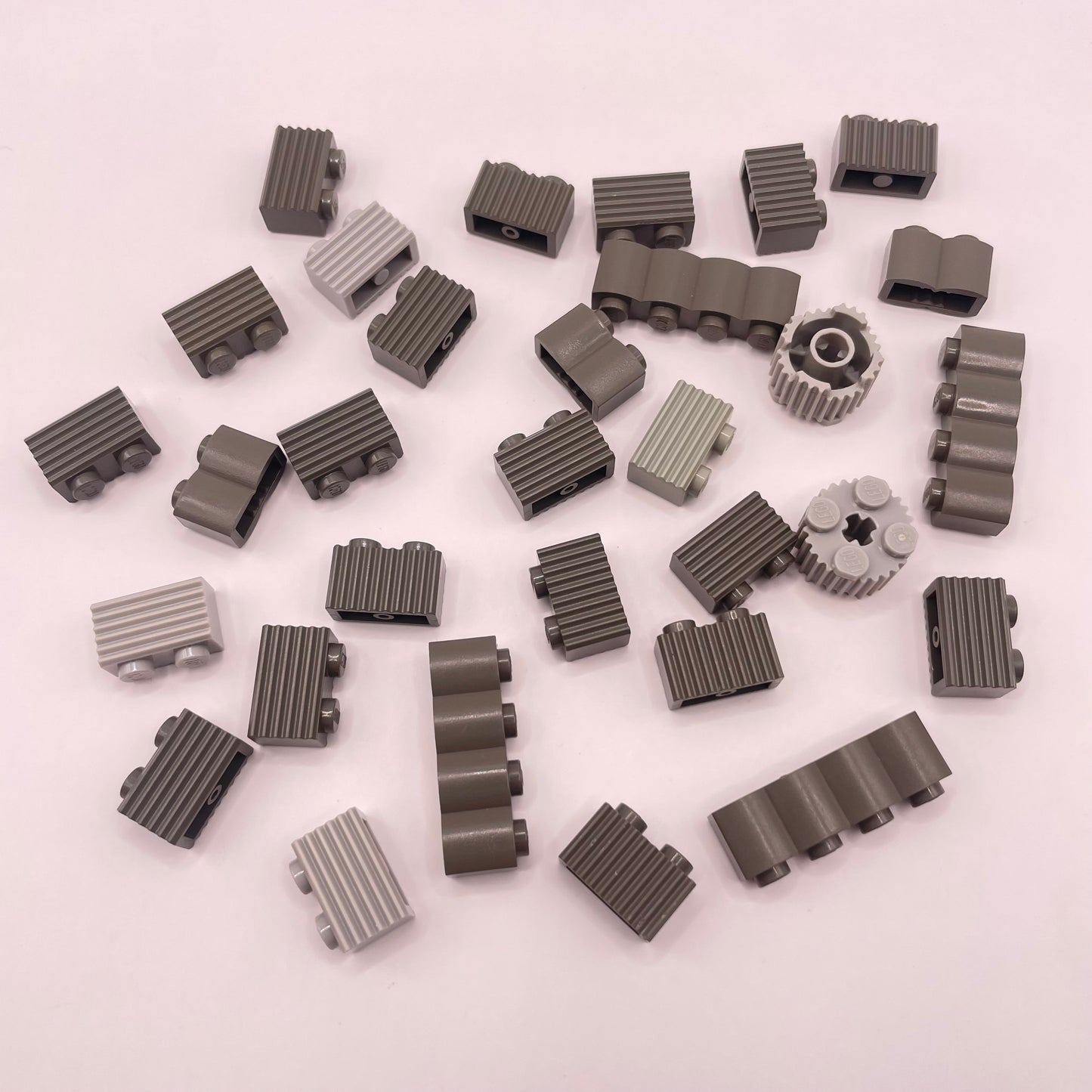 LEGO  Textured Bricks, Mixed Old Grey, 30 Pieces