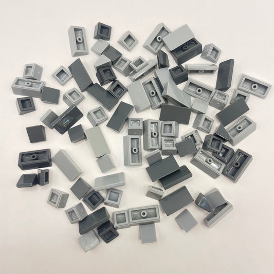 LEGO Mixed Grey, Cheese Slopes, 80 Pieces
