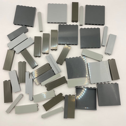 LEGO Mixed Grey, 6x Panel, Approx. 150g