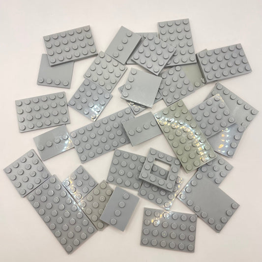 LEGO Plates, Light Grey, Approx. 75g