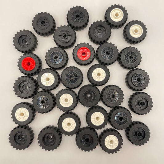 LEGO Wheels 30.4 x 14, Black, Mixed Colours, Approx.260g