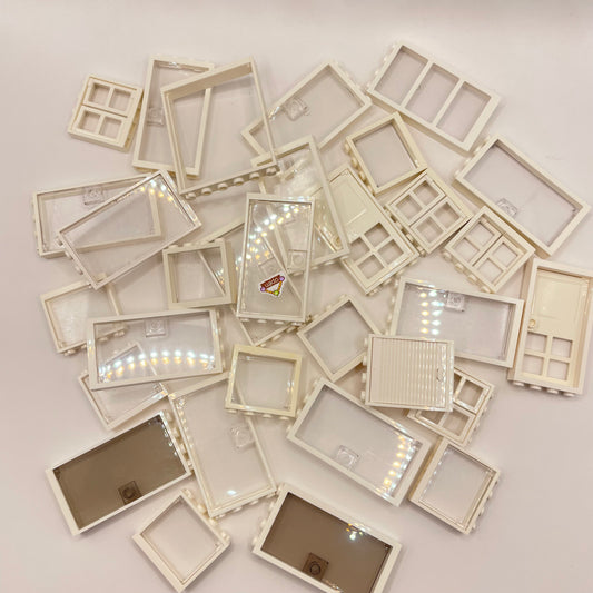 LEGO White Windows and Doors, Building, Approx. 140g