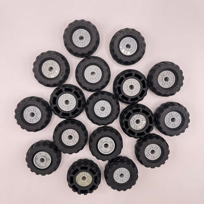 LEGO Wheels, 37x18R, Light Bluish Grey, Vehicle Pieces, Approx. 180g