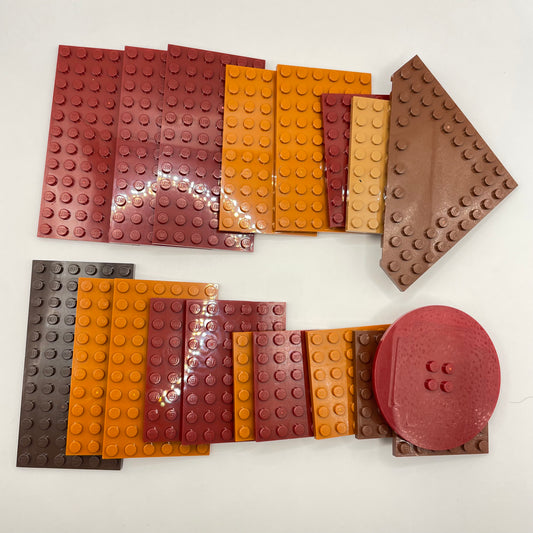 LEGO Medium Plates, Earth Tones, Approx. 130g