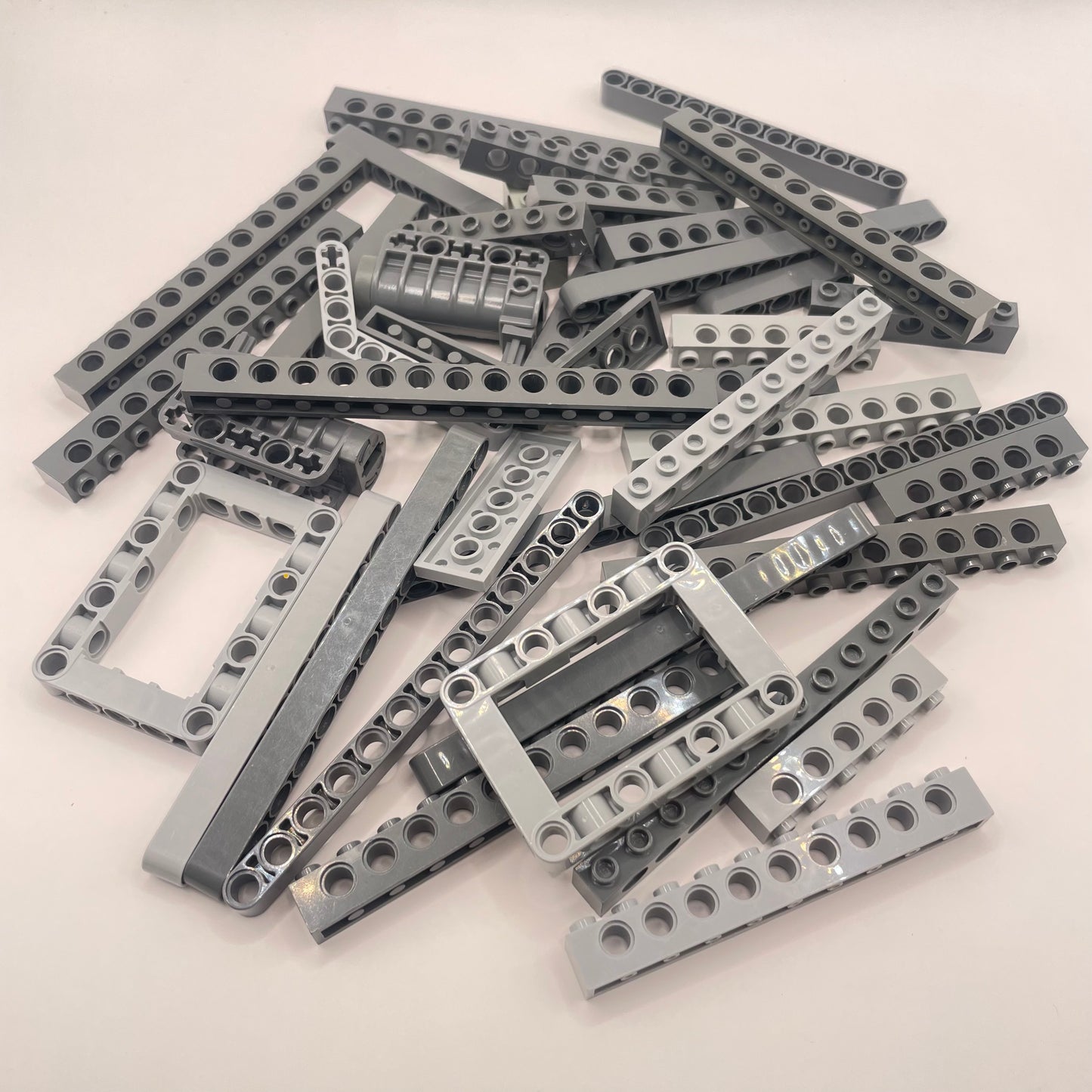 LEGO Large Bricks and Lift Arms, Technic, Mixed Grey, Approx. 130g