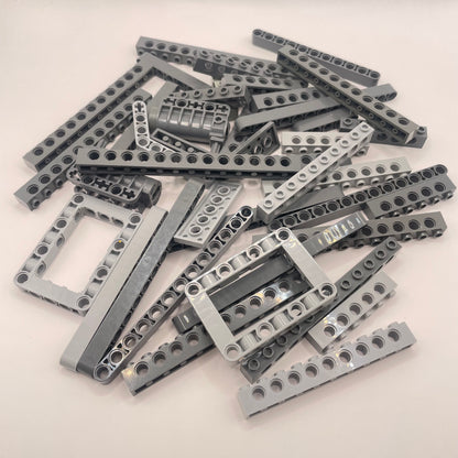 LEGO Large Bricks and Lift Arms, Technic, Mixed Grey, Approx. 130g