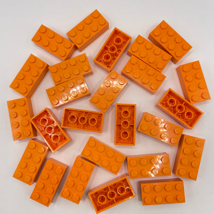 LEGO 2 x 4 Bricks, Orange, 25 Pieces
