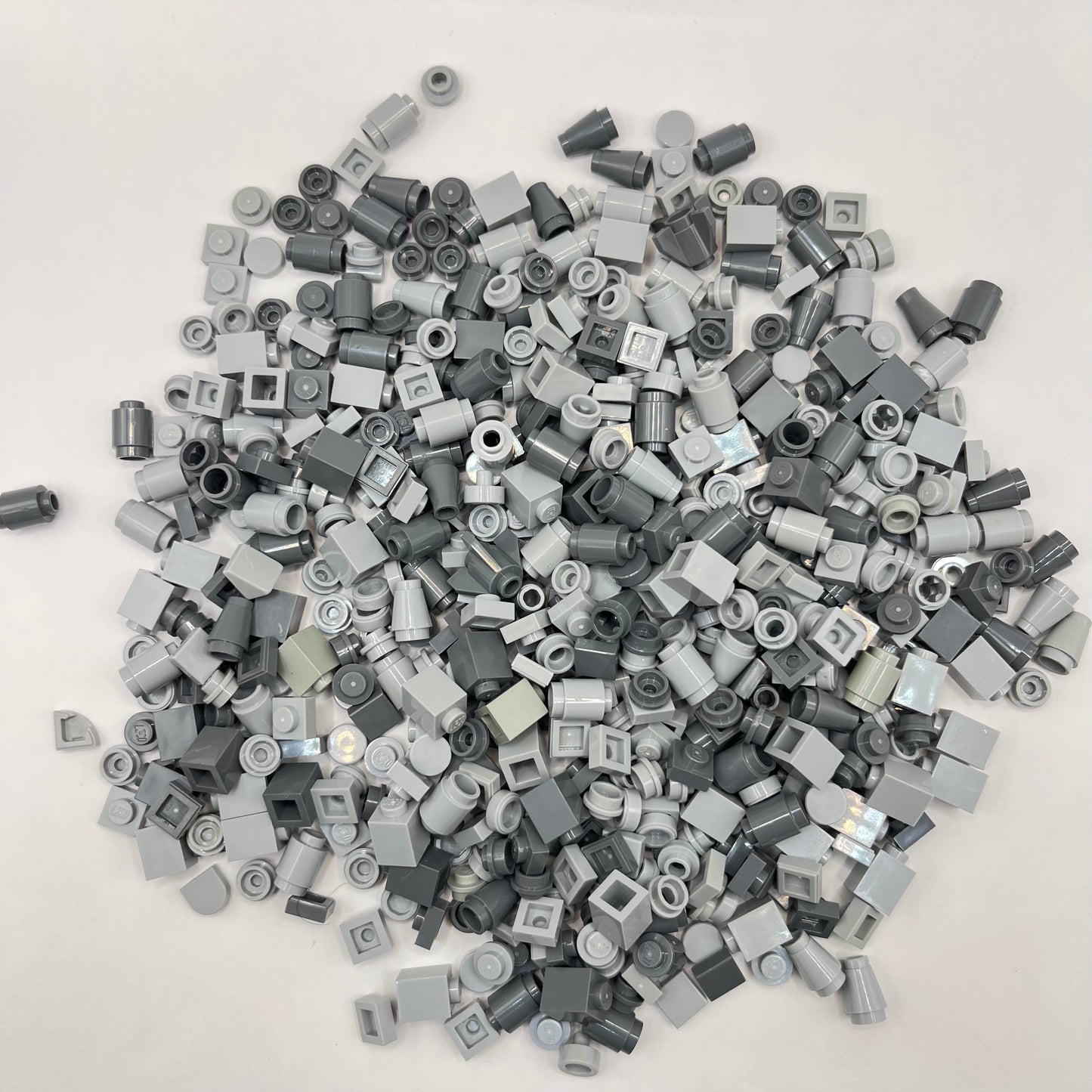 LEGO Greebling, 1x1, Mixed Grey, Approx. 100g