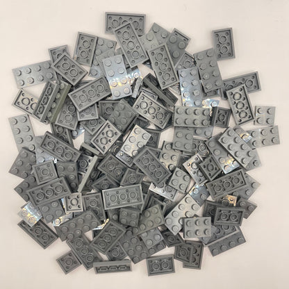 LEGO  Plates, 2x Wide Short, Dark Bluish Grey, Approx. 125g