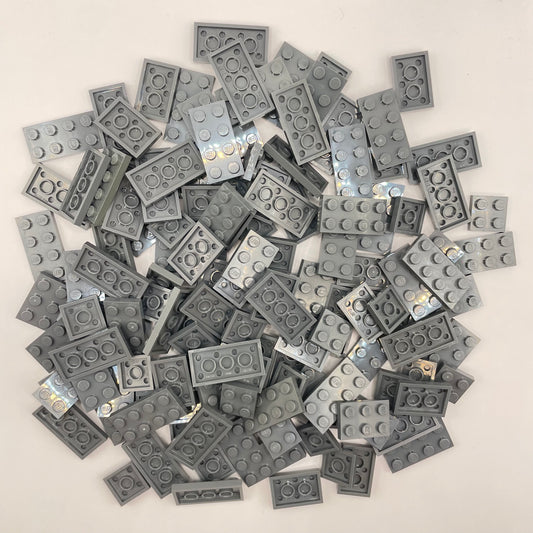 LEGO  Plates, 2x Wide Short, Dark Bluish Grey, Approx. 125g