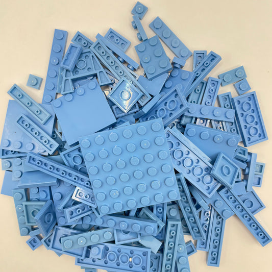 LEGO Plates and Tiles, Medium Blue, Approx. 100g