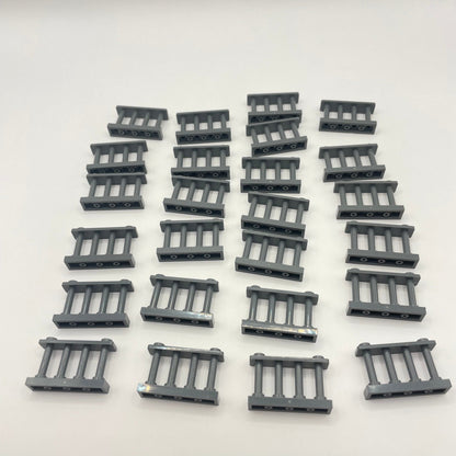 LEGO Dark Bluish Grey, Fences, Gates, 25 Pieces (30055)