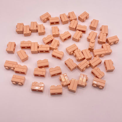 LEGO Nougat, Textured Bricks, Masonry, 1x2, 50 pieces