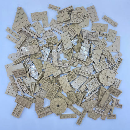 LEGO Small Plates, Dark Tan, Approx. 125g