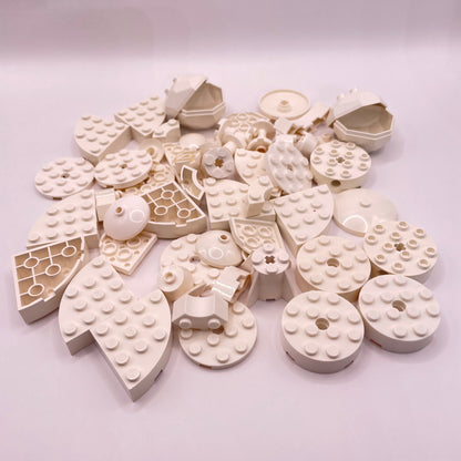 LEGO Round with Rocks, Mixed Pieces, White, Approx. 100g