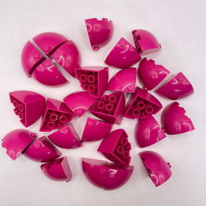 LEGO Rounded Slopes, Magenta, Approx. 75g