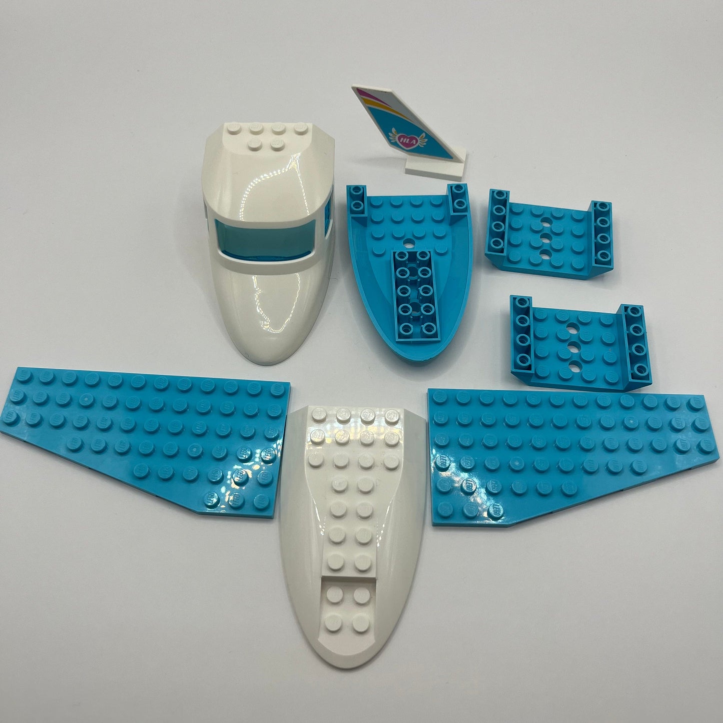 LEGO Plane Pieces, Medium Azure and White, Mixed Bag, Approx. 60g