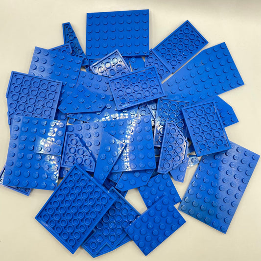 LEGO Blue, Large Plates and Wings, Approx. 130g