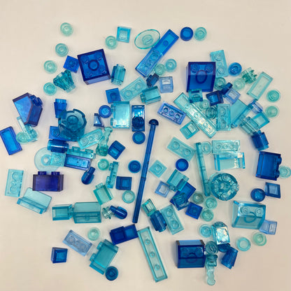LEGO Mixed Transparent-Blue, Mixed Pieces, Approx. 40g