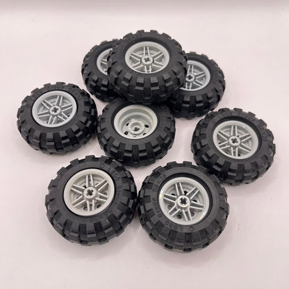 LEGO Wheels, 56x26, Light Bluish Grey Hubs, Vehicle Pieces, 8 Pieces