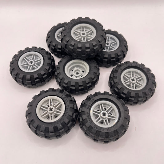 LEGO Wheels, 56x26, Light Bluish Grey Hubs, Vehicle Pieces, 8 Pieces