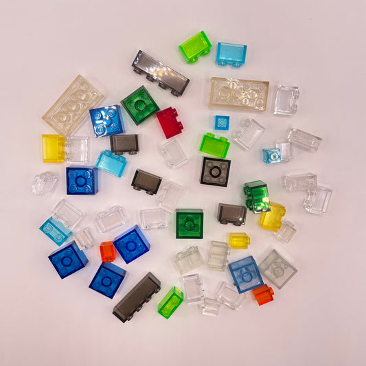 LEGO Colourful Transparent, Mixed, Bricks, (50 Pieces)
