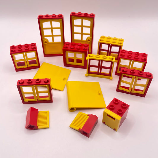 LEGO Building Pieces, Red and Yellow, Approx. 45g