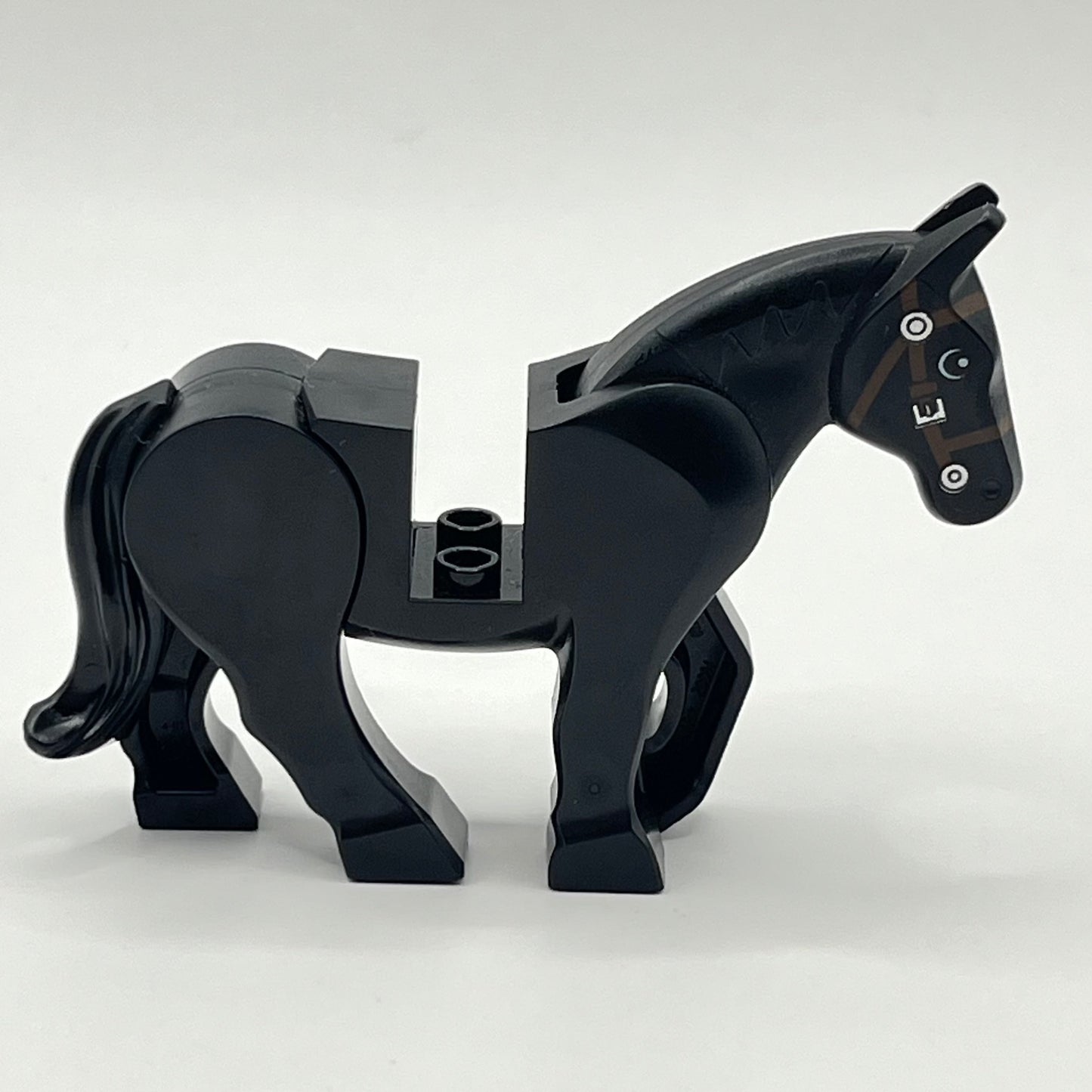 LEGO Black Horse Movable Head and Legs, White Pupils, 1 Piece