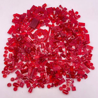 LEGO Mixed Trans-Red, Mixed Pieces, Approx. 100g