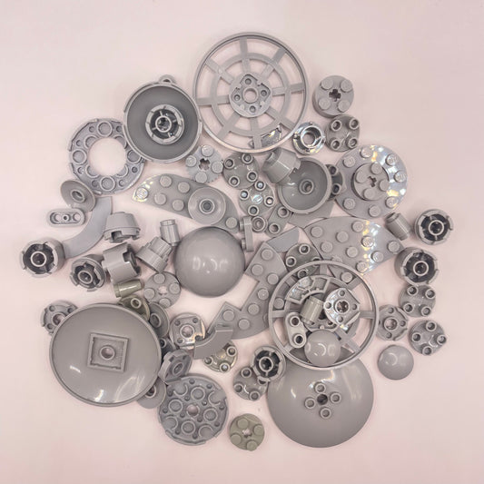 LEGO   Round Mixed Pieces, Light Bluish Grey, Approx. 50g